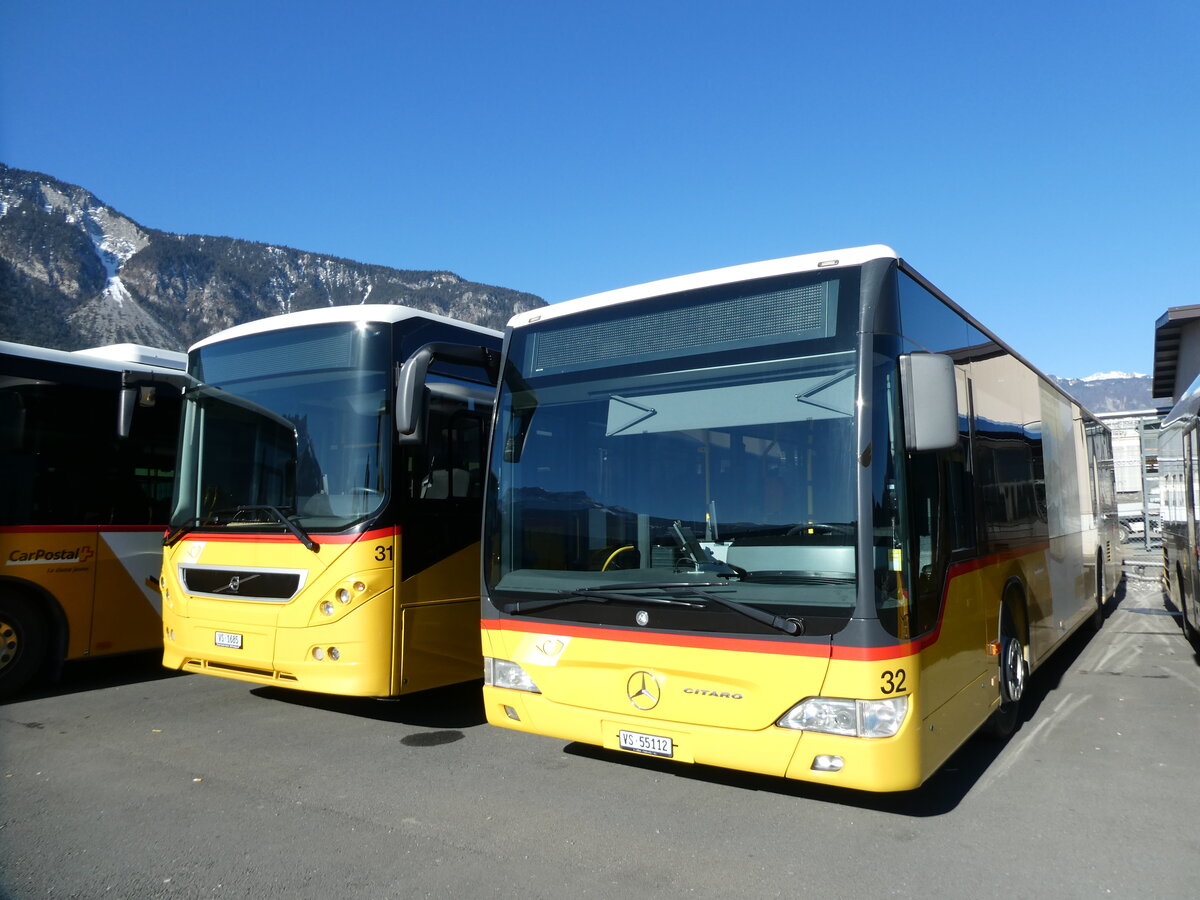 (233'157) - MOB Montreux - Nr. 32/VS 55'112 - Mercedes am 26. Februar 2022 in Collombey, Garage TPC