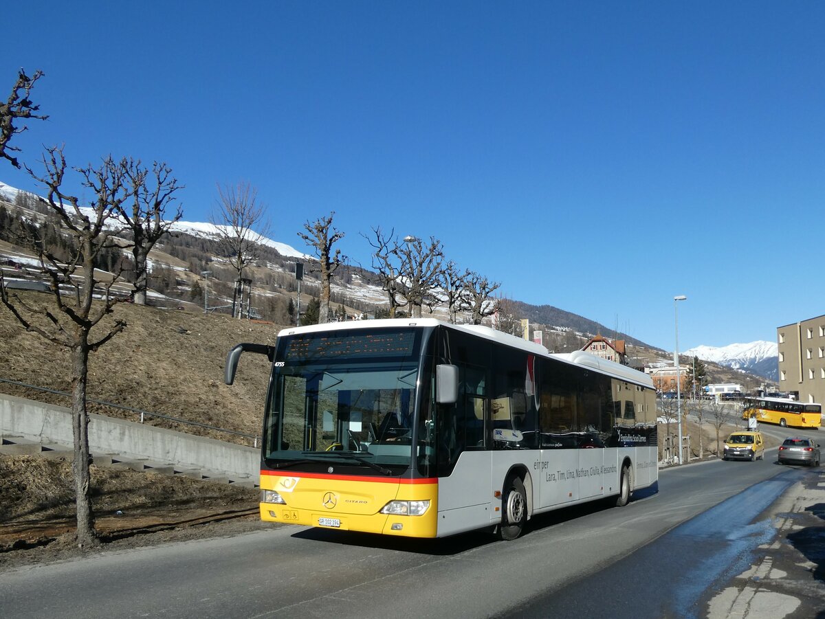 (233'722) - PostAuto Graubnden - GR 102'394 - Mercedes am 10. Mrz 2022 in Scuol, Hotel Altana