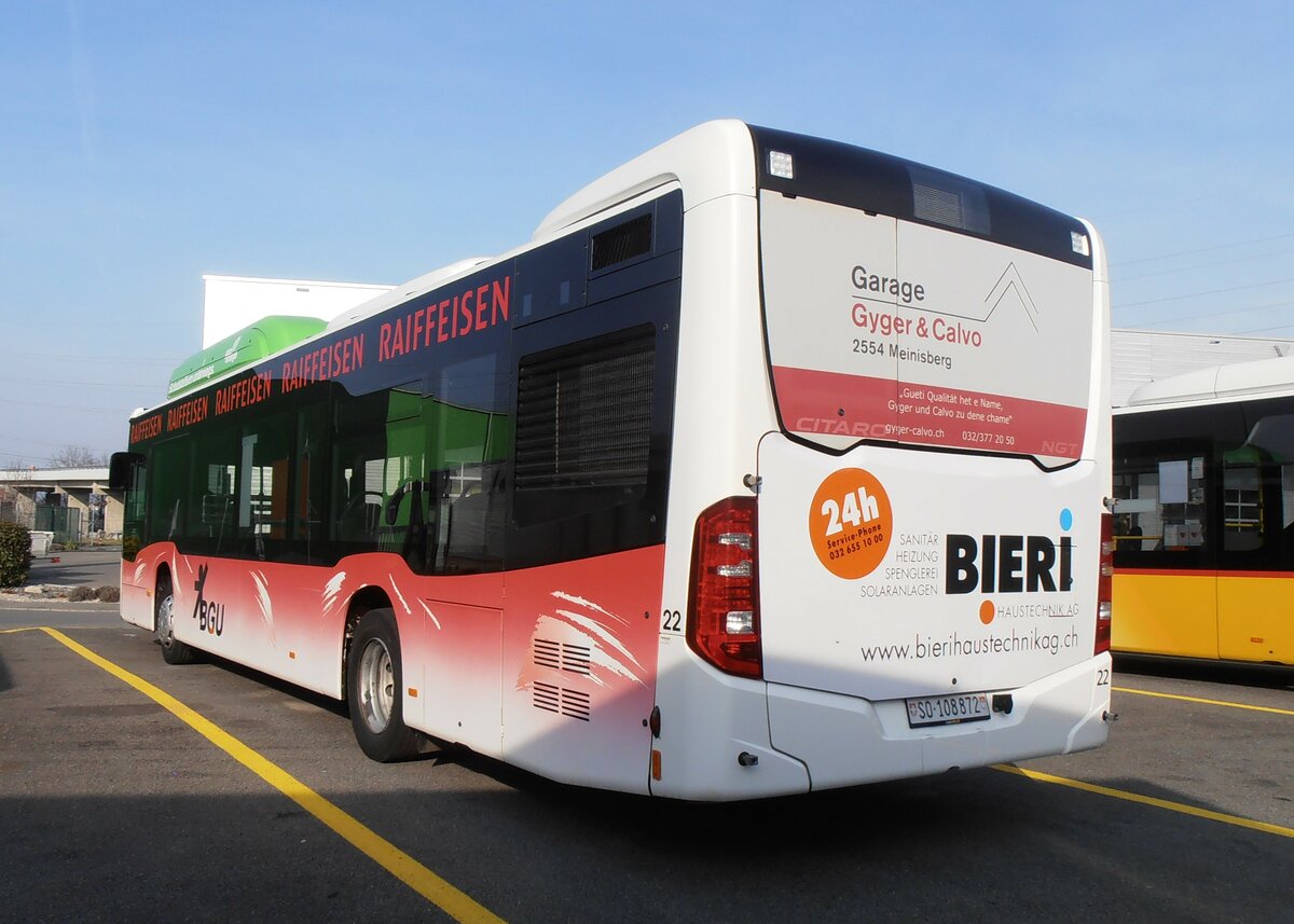 (233'860) - BGU Grenchen - Nr. 22/SO 108'872 - Mercedes am 12. Mrz 2022 in Kerzers, Interbus