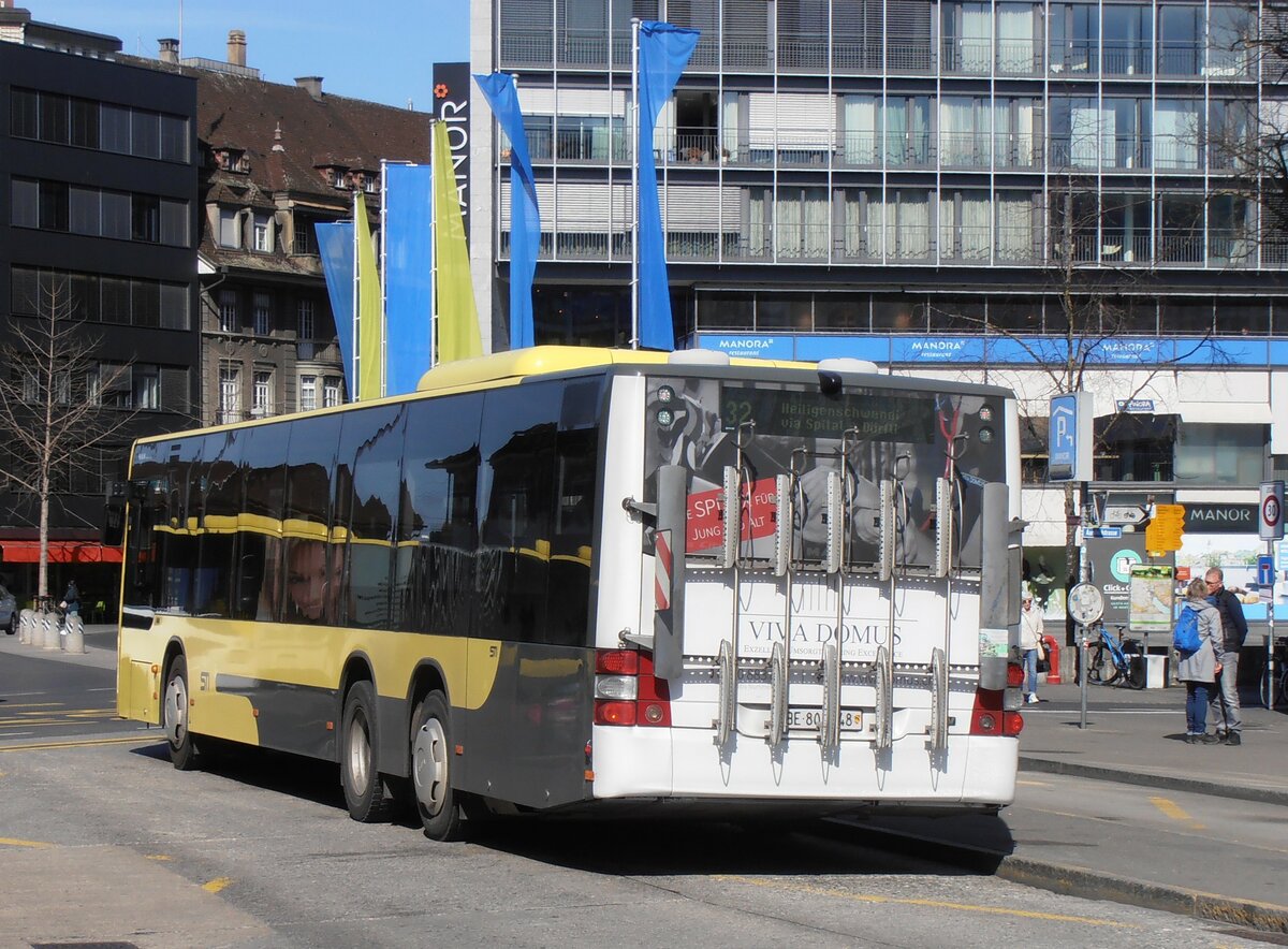 (233'968) - STI Thun - Nr. 148/BE 801'148 - MAN am 14. Mrz 2022 beim Bahnhof Thun