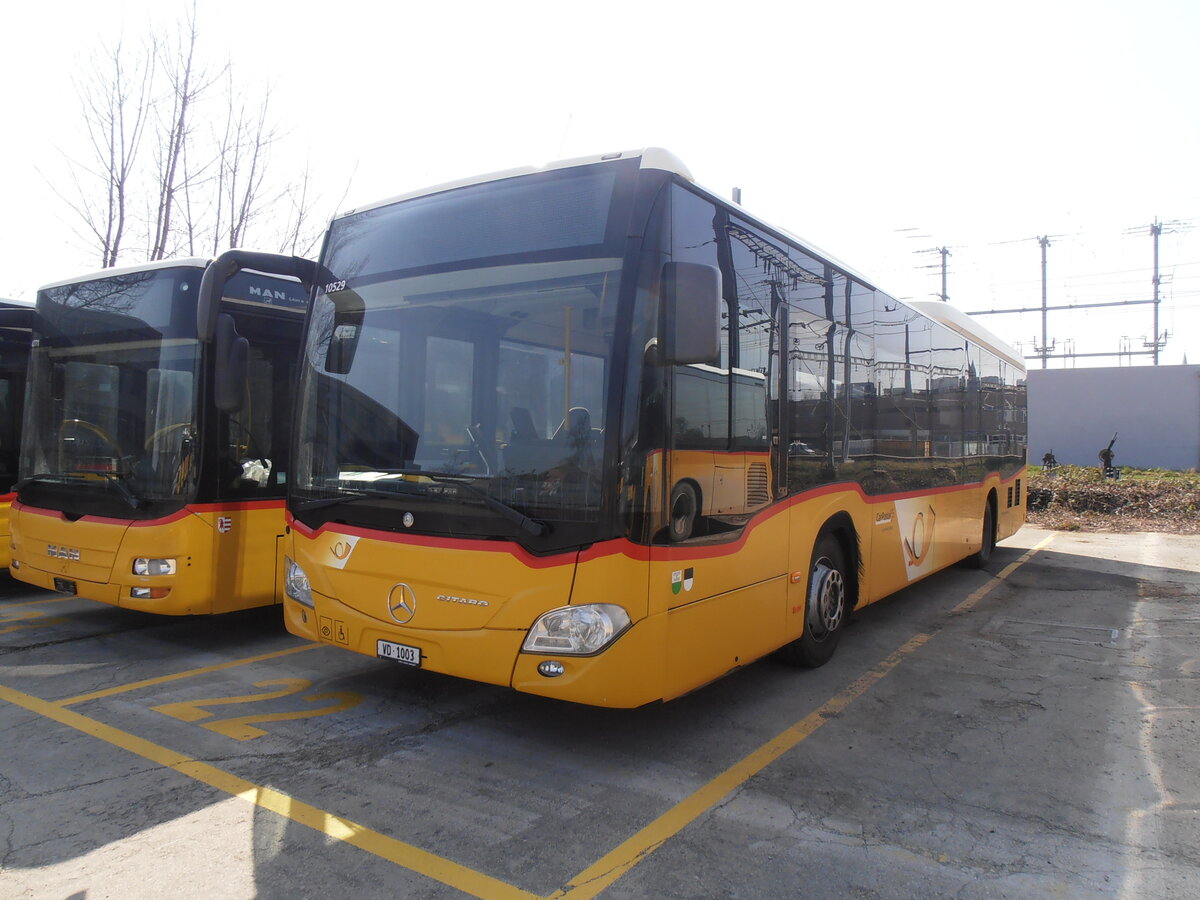 (234'011) - CarPostal Ouest - VD 1003 - Mercedes (ex TPB, Sdeilles) am 20. Mrz 2022 in Yverdon, Garage