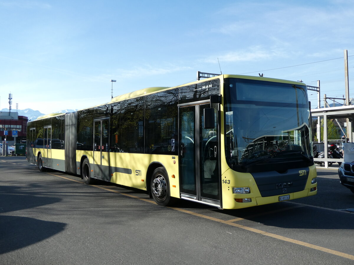 (234'790) - STI Thun - Nr. 143/BE 801'143 - MAN am 20. April 2022 in Thun, CarTerminal