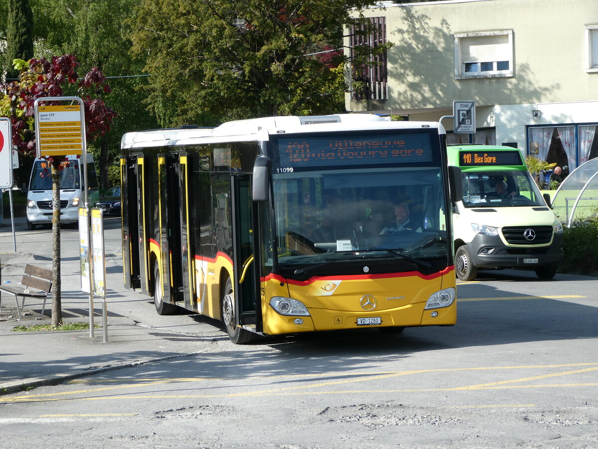 (234'901) - MOB Montreux - Nr. 35/VD 1280 - Mercedes am 30. April 2022 beim Bahnhof Monthey CFF