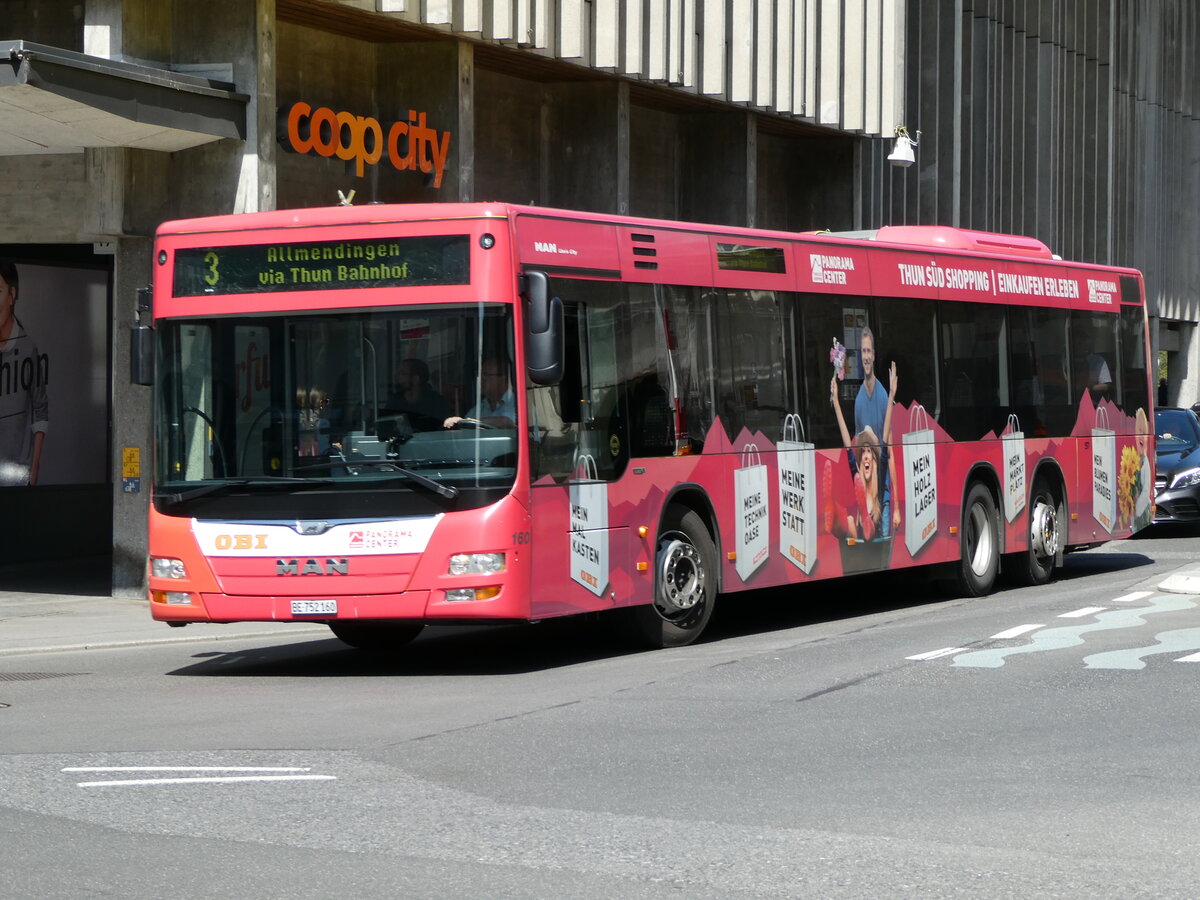 (235'525) - STI Thun - Nr. 160/BE 752'160 - MAN am 9. Mai 2022 in Thun, Marktgasse