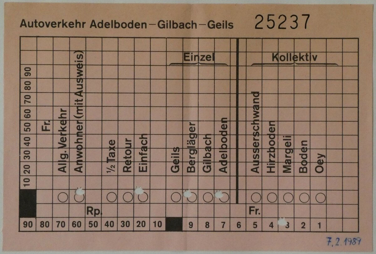 (235'545) - AFA/Geiger-Einzelbillet am 9. Mai 2022 in Thun