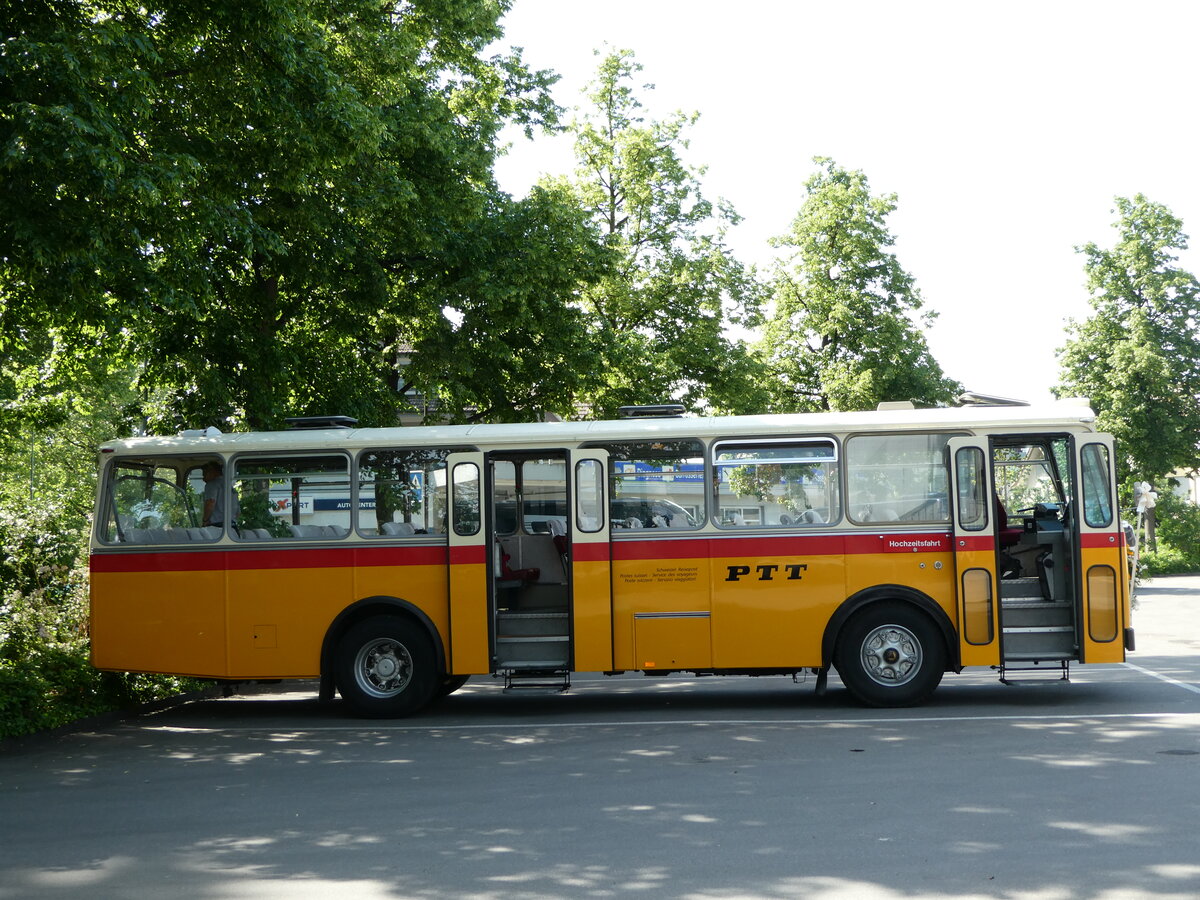 (235'753) - Gast, Reutigen - BE 113'160 - Saurer/Tscher (ex HPTrans, Thusis; ex Mauerhofer, Worb; ex Erni, Schupfart Nr. 3; ex P 24'636) am 20. Mai 2022 in Thun, Grabengut