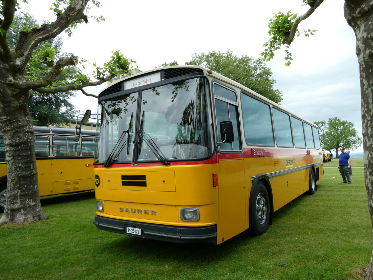 (235'800) - Gautschi, Suhr -  P 25'822  - Saurer/Tscher (ex Ltscher, Neuheim Nr. 200; ex Cartek, Regensdorf; ex P 25'822) am 21. Mai 2022 in Arbon, Arbon Classics