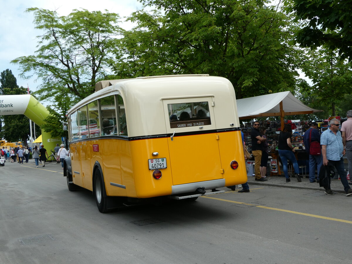 (236'081) - Baumgartner, Horn - SG 40'791 - Saurer/Saurer (ex Oldi-Reisen, Matzingen) am 21. Mai 2022 in Arbon, Arbon Classics