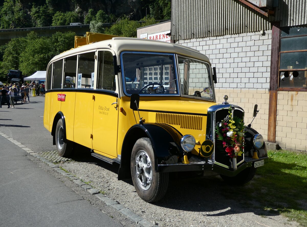 (237'044) - Moser, Schnenberg - ZH 216'722 - Berna/Hess (ex Barenco, Faido) am 12. Juni 2022 in Faido, Garage Barenco