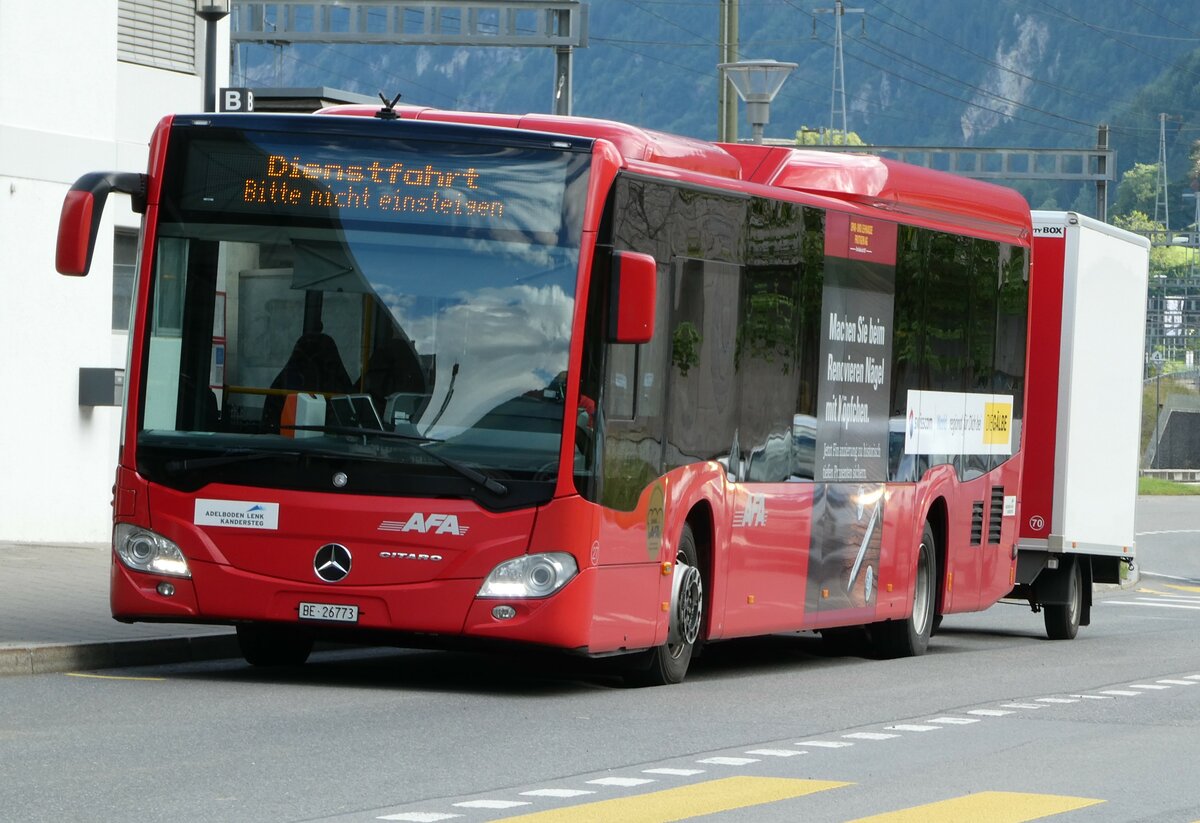 (237'518) - AFA Adelboden - Nr. 27/BE 26'773 - Mercedes am 25. Juni 2022 beim Bahnhof Frutigen