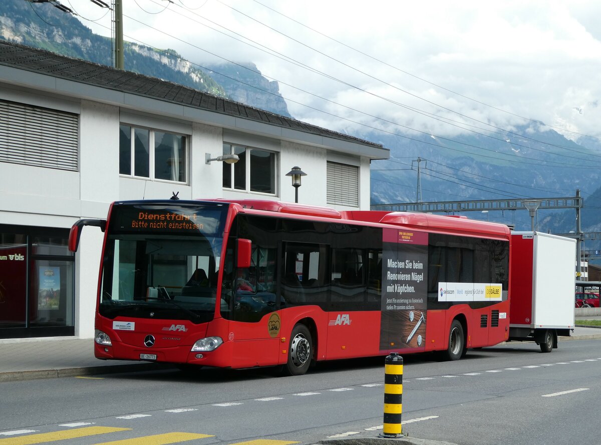 (237'519) - AFA Adelboden - Nr. 27/BE 26'773 - Mercedes am 25. Juni 2022 beim Bahnhof Frutigen