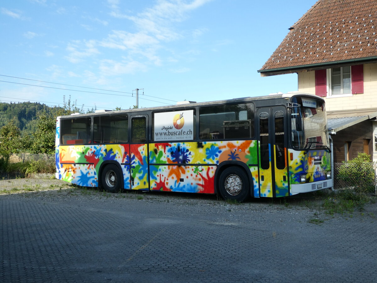 (238'729) - Buscafe, Wattenwil - BE 503'187 - NAW/R&J (ex Koch, Giswil; ex KWO Innertkirchen; ex Heim, Flums) am 1. August 2022 in Schpfen, Lyssstrasse