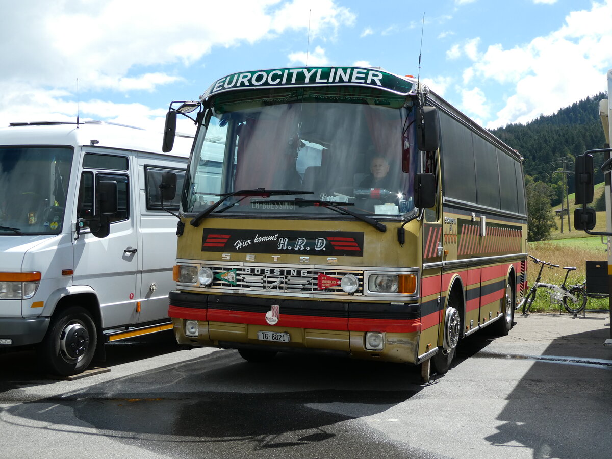 (239'208) - Dasen, Bischofszell - TG 8821 - Setra (ex Reichlin, Goldau) am 20. August 2022 in Wildhaus, Munzenriet