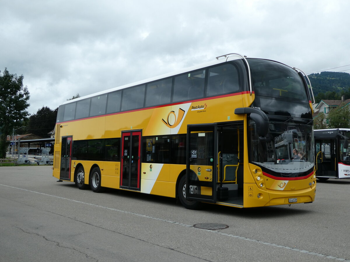 (239'245) - PostAuto Ostschweiz - SG 445'309 - Alexander Dennis (ex CarPostal Ouest; ex PostAuto Ostschweiz SG 445'309) am 20. August 2022 in Nesslau, Garage