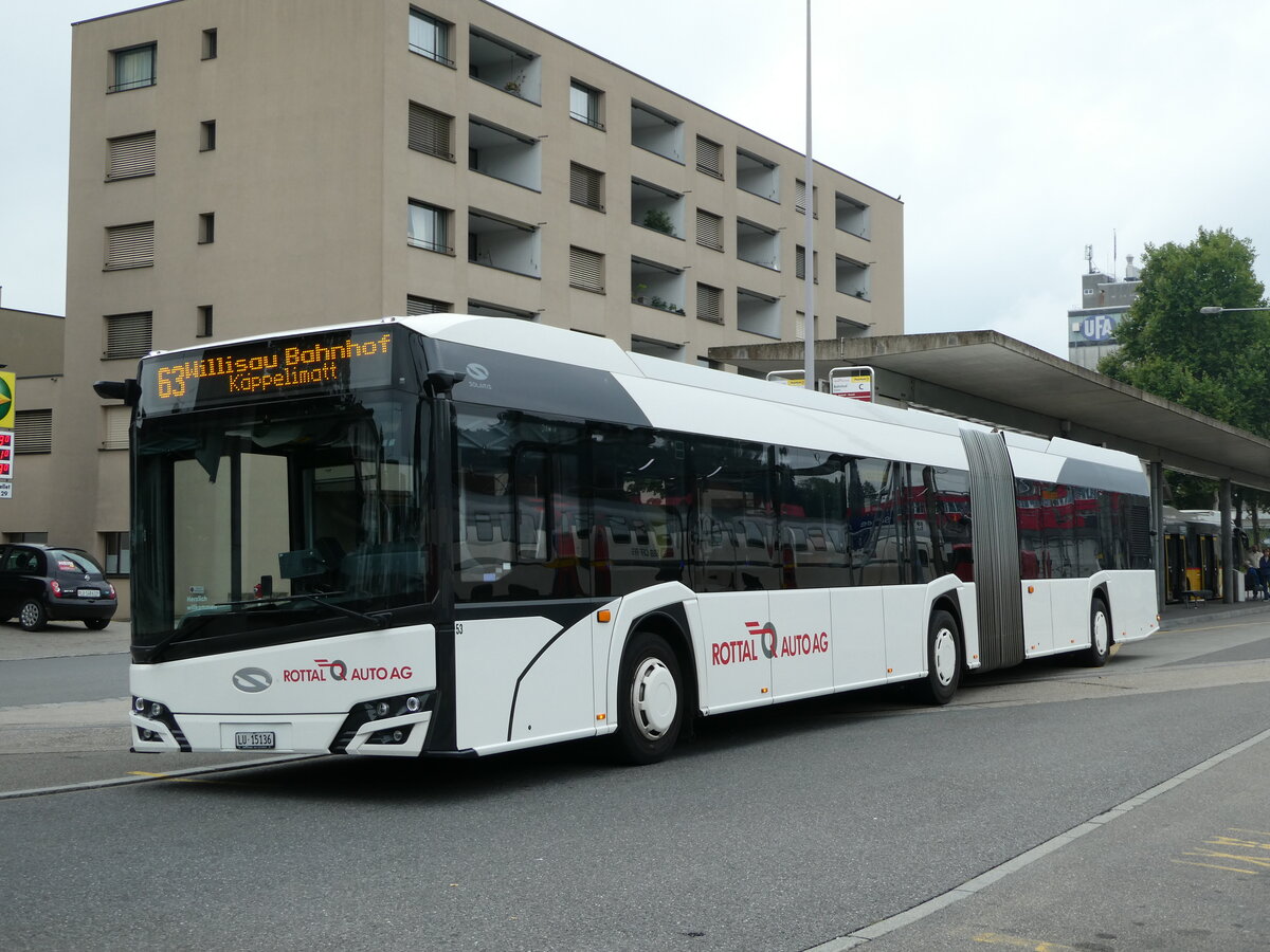 (239'503) - ARAG Ruswil - Nr. 53/LU 15'136 - Solaris am 27. August 2022 beim Bahnhof Sursee