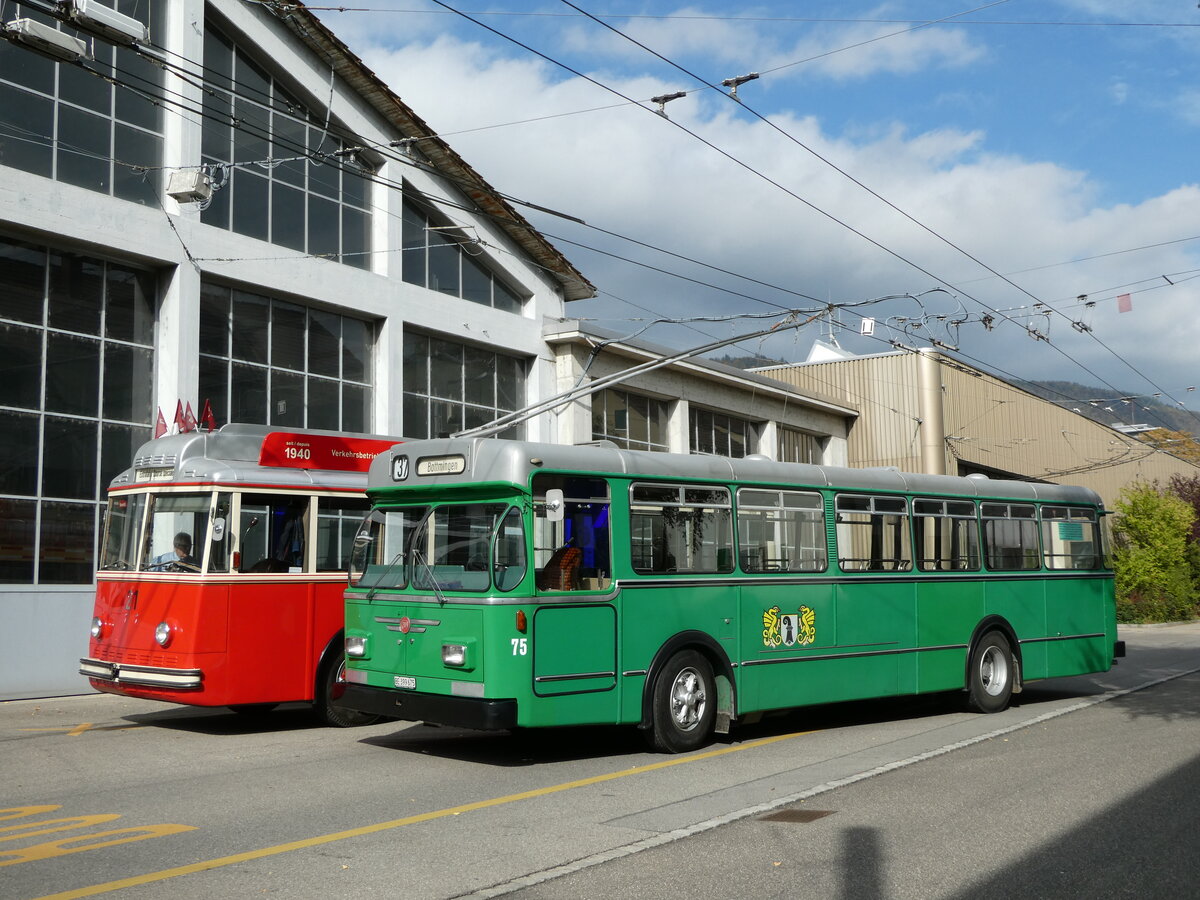 (240'848) - BVB Basel (RWB) - Nr. 75/BE 399'675 - FBW/FHS am 9. Oktober 2022 in Biel, Depot VB