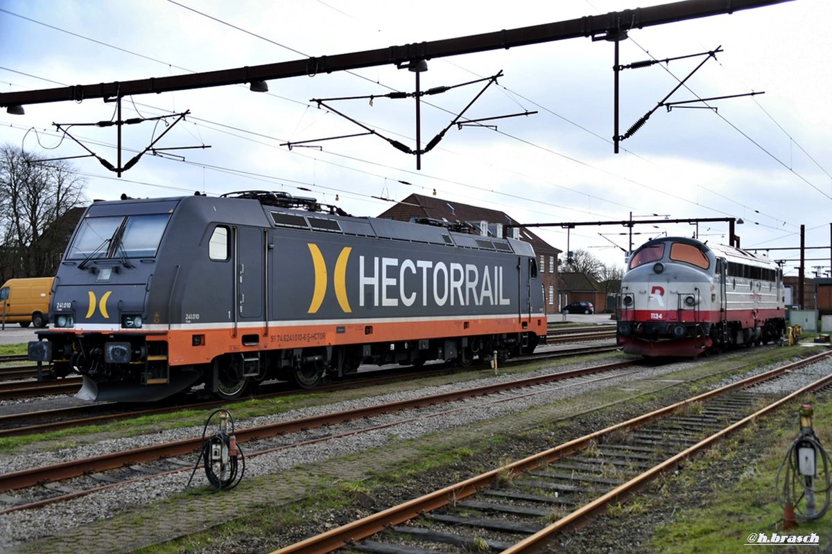 241.010-6 und DSB 1134 waren abgestellt in padborg,08.02.19