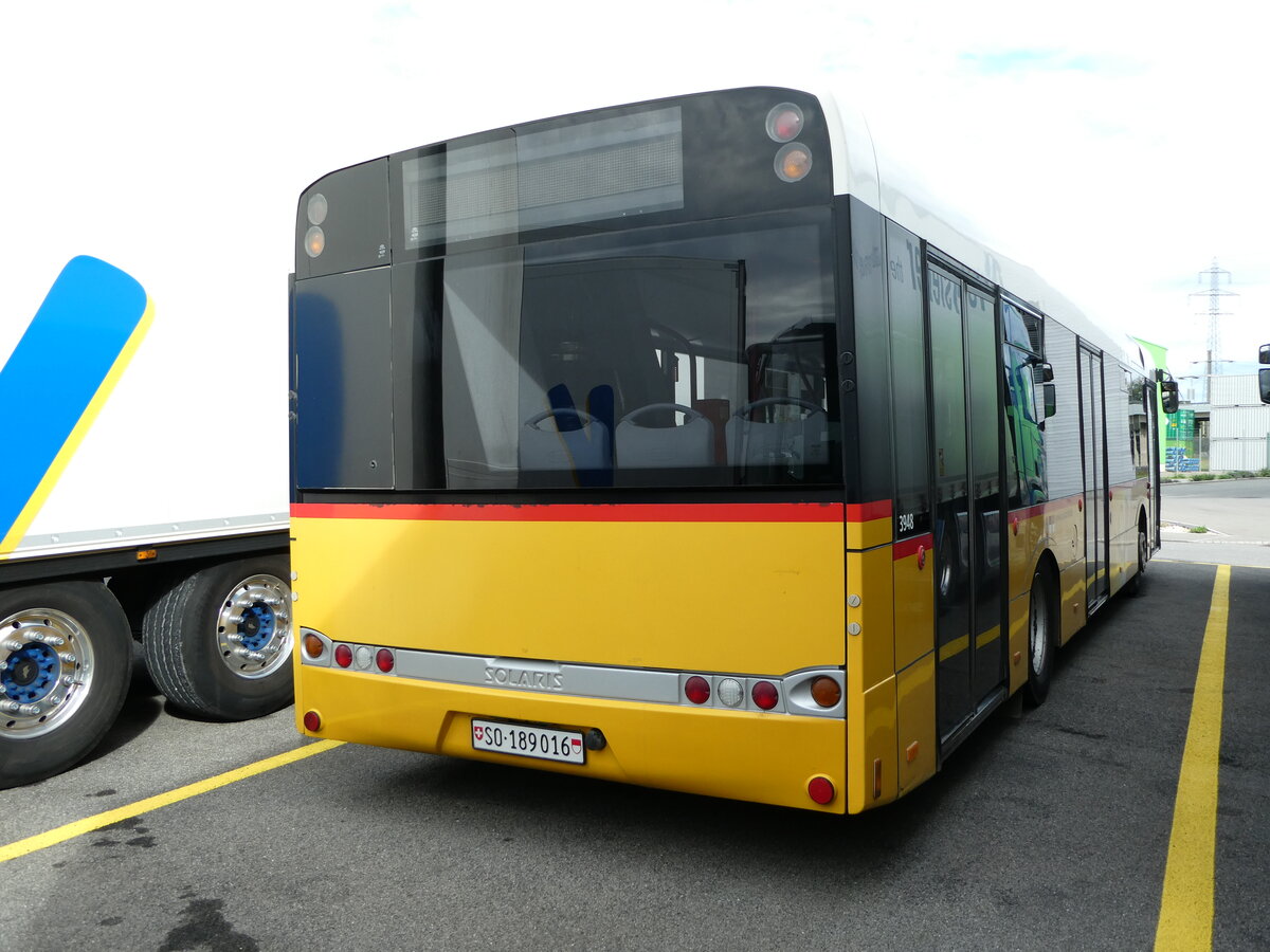 (241'381) - PostAuto Nordschweiz - Nr. 7/SO 189'016 - Solaris (ex PostAuto Bern Nr. 7; ex Klopfstein, Laupen Nr. 7) am 15. Oktober 2022 in Kerzers, Interbus