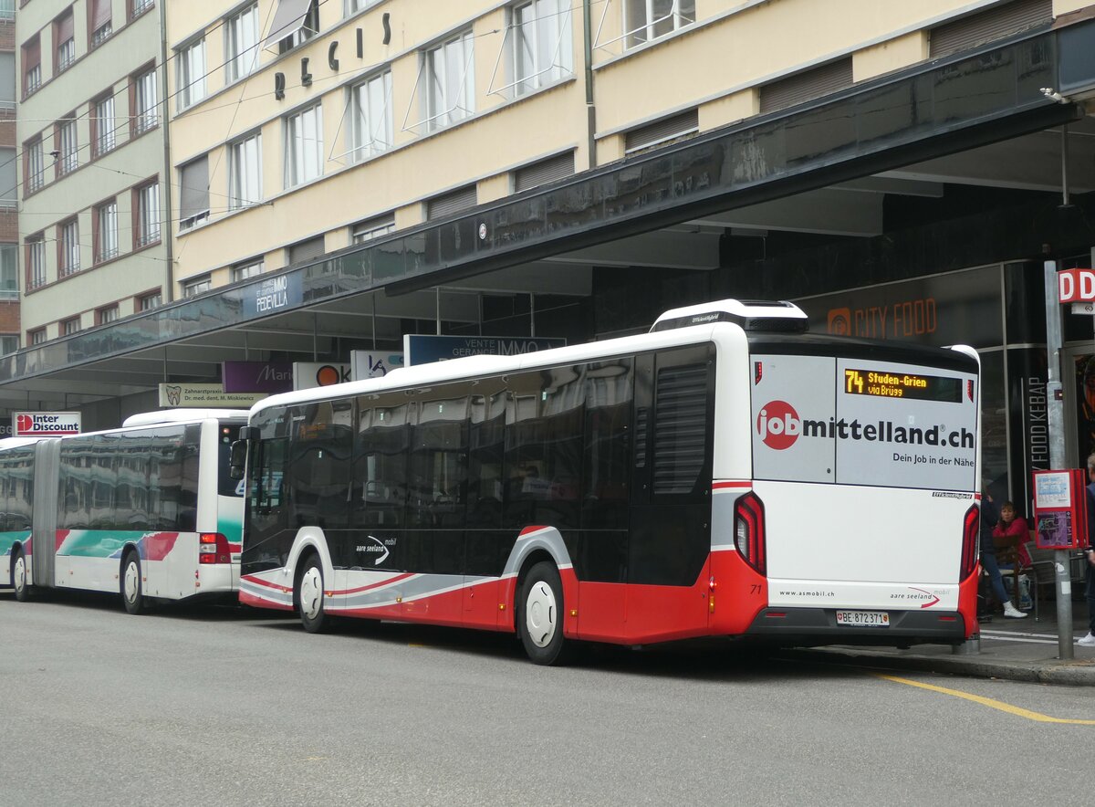 (241'905) - ASm Langenthal - Nr. 71/BE 872'371 - MAN am 29. Oktober 2022 beim Bahnhof Biel