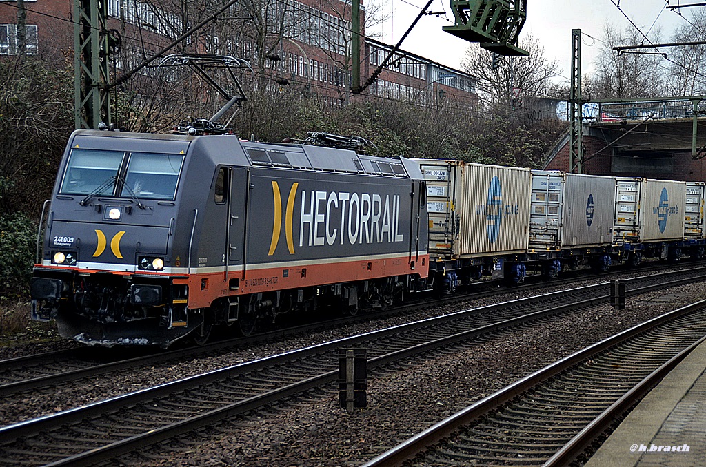 242 009,ist mit einen containerzug durch hh-harburg gefahren,23.01.15