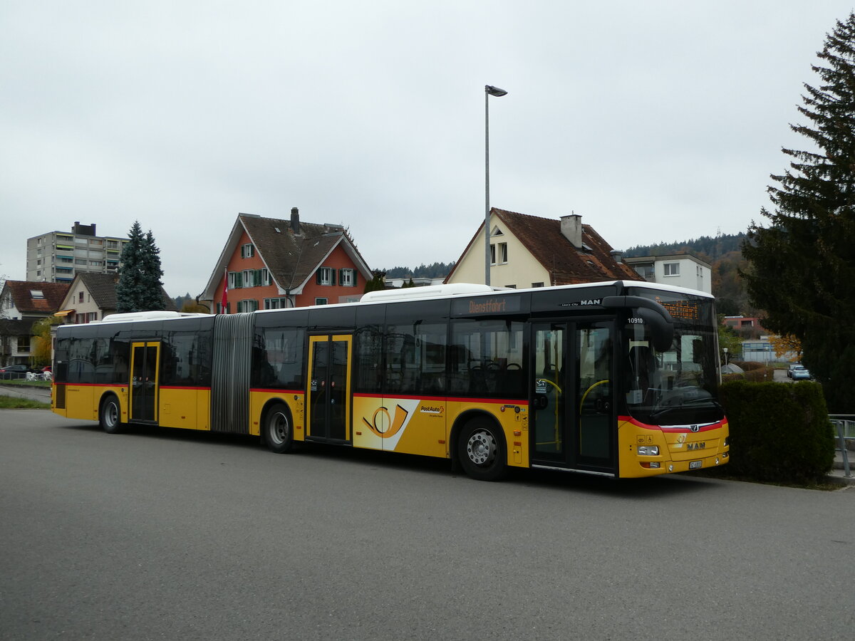 (242'633) - PostAuto Ostschweiz - SZ 63'810 - MAN (ex Kistler, Reichenburg) am 13. November 2022 beim Bahnhof Uznach