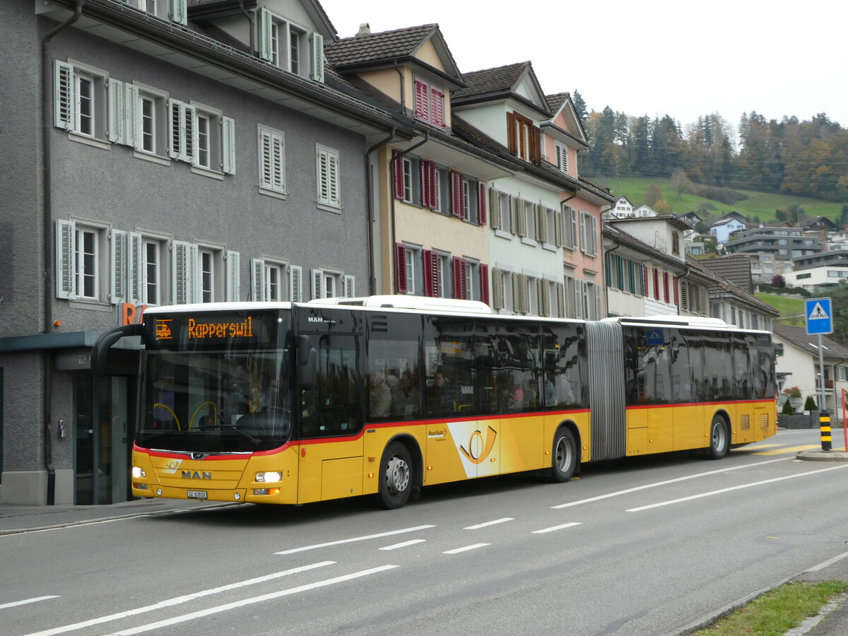 (242'656) - PostAuto Ostschweiz - SZ 63'810 - MAN (ex Kistler, Reichenburg) am 13. November 2022 beim Bahnhof Schmerikon