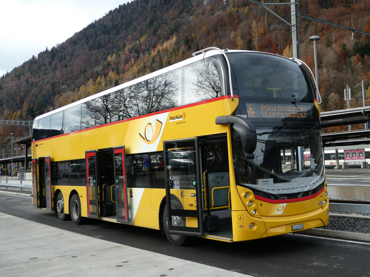 (243'076) - PostAuto Ostschweiz - SG 445'305 - Alexander Dennis (ex AR 45'267) am 22. November 2022 beim Bahnhof Interlaken Ost