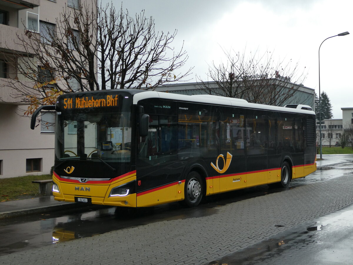 (243'720) - Niederer, Filzbach - GL 41 - MAN am 10. Dezember 2022 beim Bahnhof Nfels-Mollis