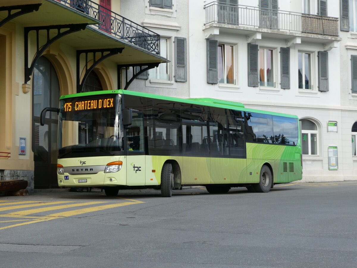 (244'389) - TPC Aigle - Nr. 31/VD 263'344 - Setra (ex Volnbusz, H-Budapest) am 2. Januar 2023 beim Bahnhof Leysin-Feydey