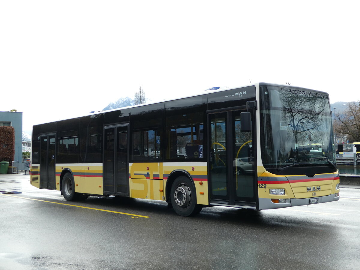 (244'449) - STI Thun - Nr. 129/BE 800'129 - MAN am 5. Januar 2023 bei der Schifflndte Thun