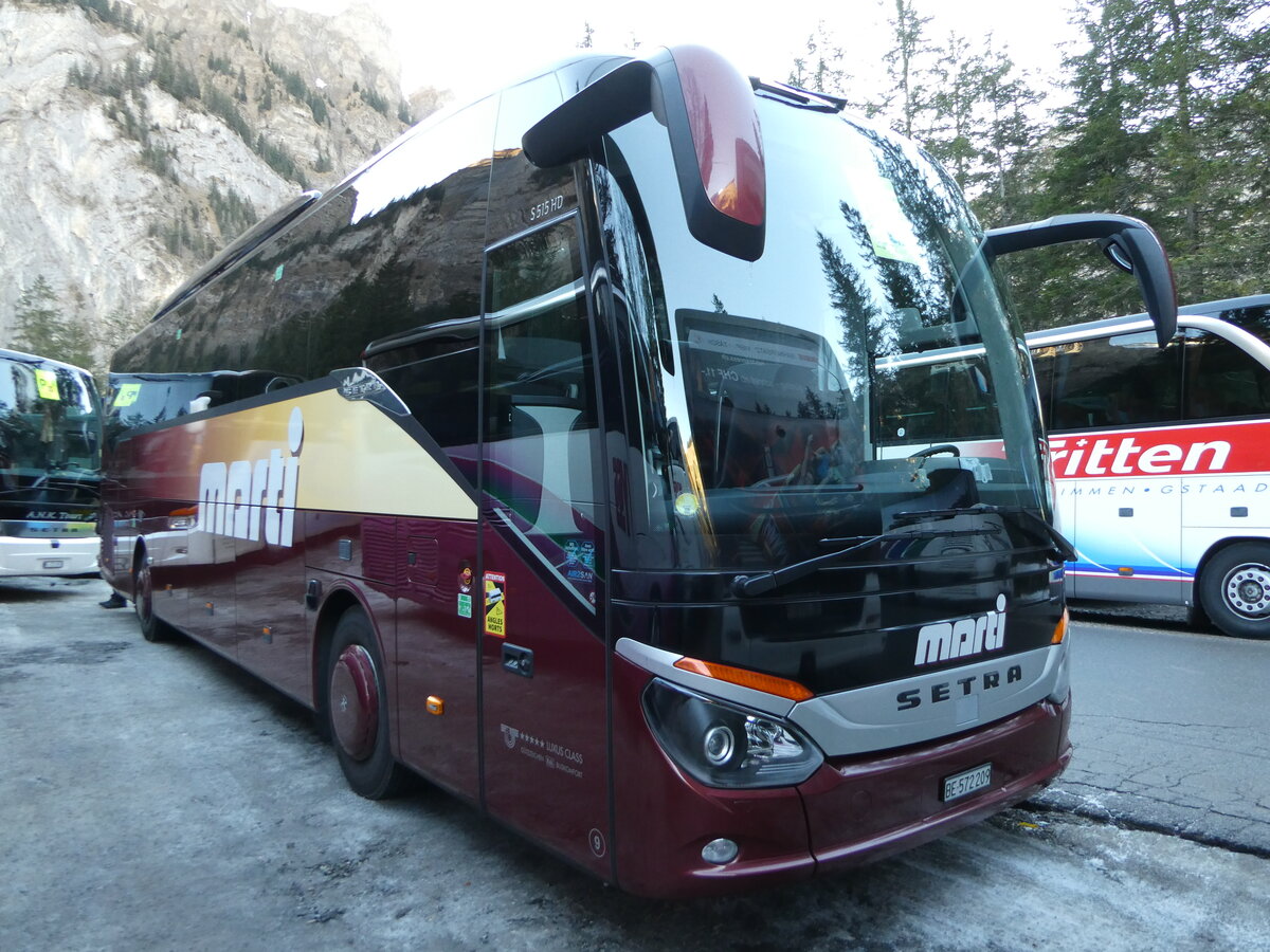 (244'686) - Marti, Kallnach - Nr. 9/BE 572'209 - Setra am 7. Januar 2023 in Adelboden, Unter dem Birg