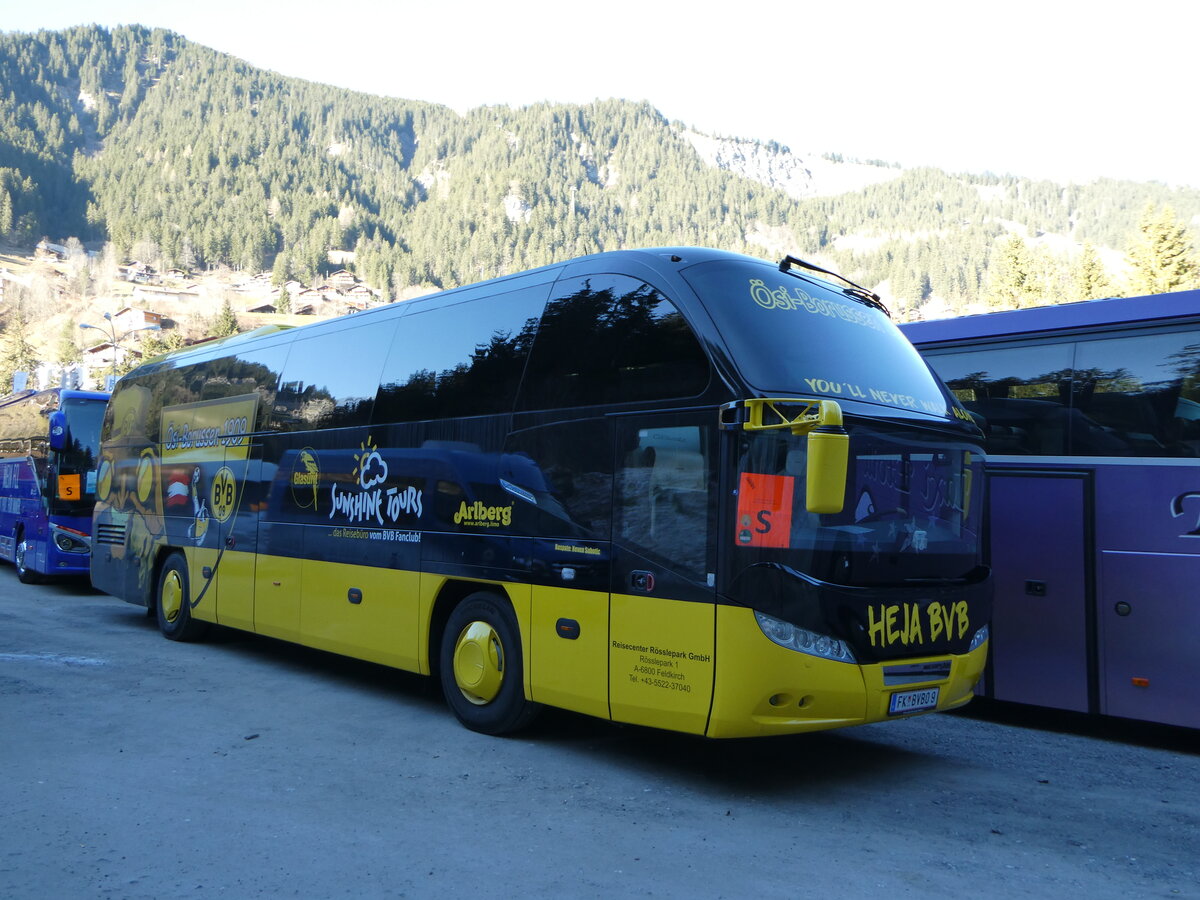 (244'763) - Aus Oesterreich: Sunshine Tours, Feldkirch - FK BVBO 9 - Neoplan (ex Studiosus, D-Mnchen) am 7. Januar 2023 in Adelboden, ASB