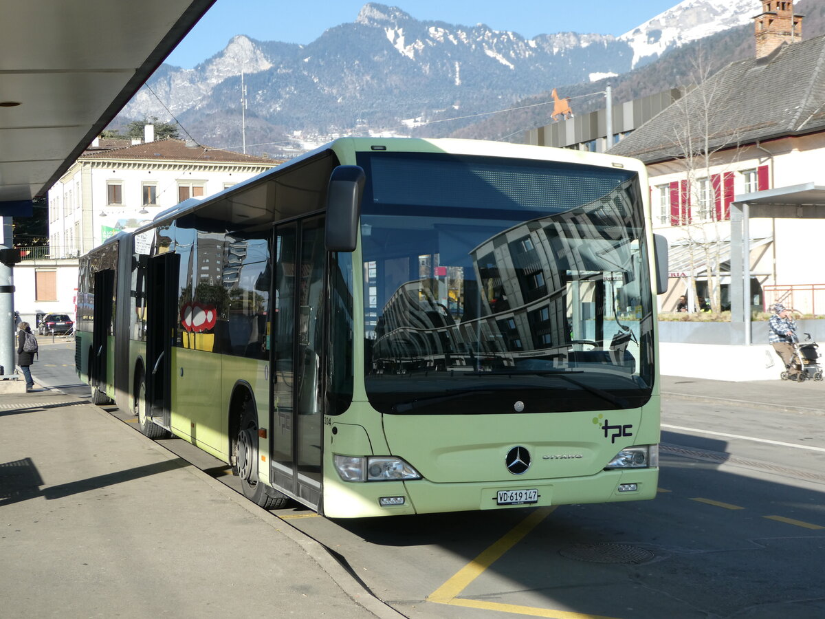 (245'598) - TPC Aigle - Nr. 304/VD 619'147 - Mercedes (ex Hrmann&Shne, D-Hamburg) am 31. Januar 2023 beim Bahnhof Aigle