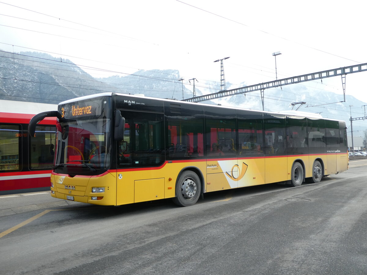 (245'864) - Dnser, Trimmis - GR 83'137/PID 5663 - MAN am 6. Februar 2023 beim Bahnhof Untervaz-Trimmis