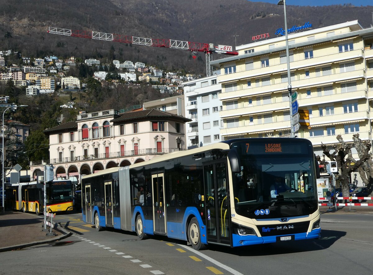 (245'934) - FART Locarno - Nr. 50/TI 339'150 - MAN am 7. Februar 2023 in Locarno, Debarcadero