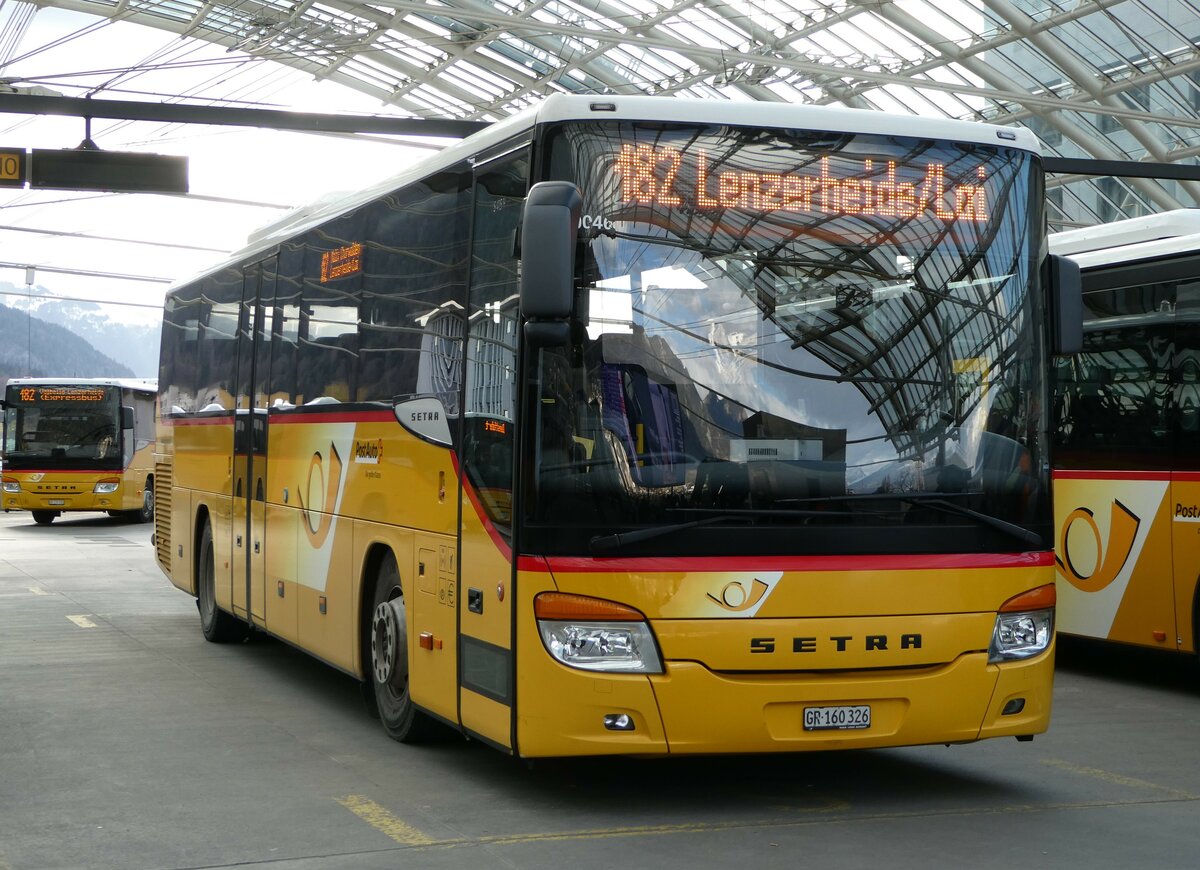 (246'548) - PostAuto Graubnden - GR 160'326/PID 10'046 - Setra (ex AutoPostale Ticino) am 24. Februar 2023 in Chur, Postautostation