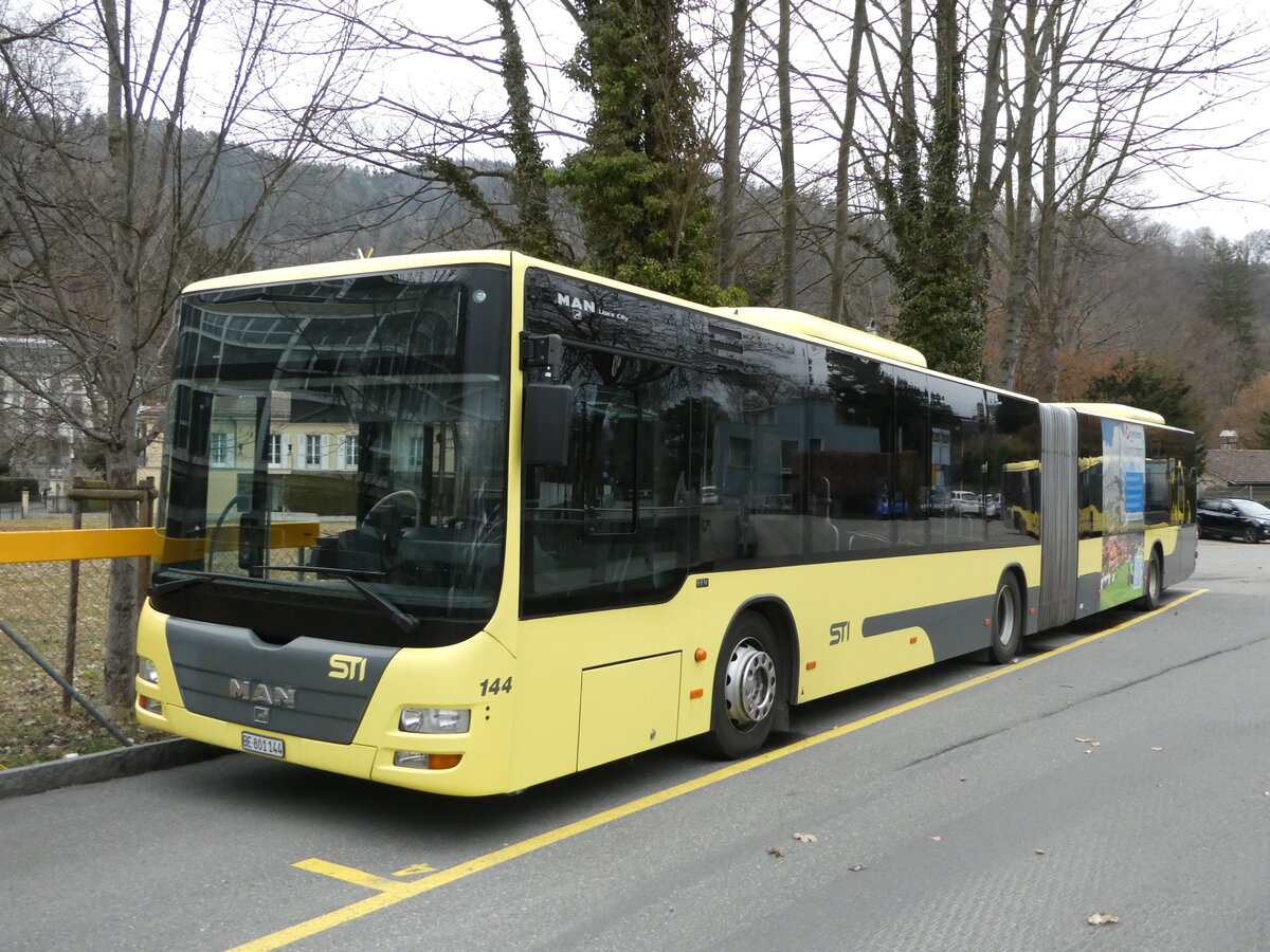 (246'630) - STI Thun - Nr. 144/BE 801'144 - MAN am 25. Februar 2023 bei der Schifflndte Thun