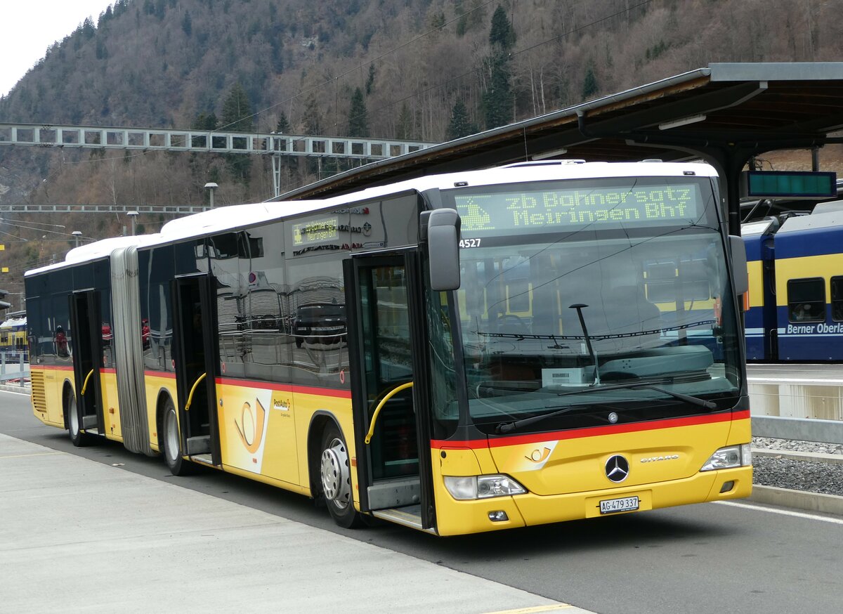 (246'748) - PostAuto Nordschweiz - AG 479'337/PID 4527 - Mercedes am 27. Februar 2023 beim Bahnhof Interlaken Ost