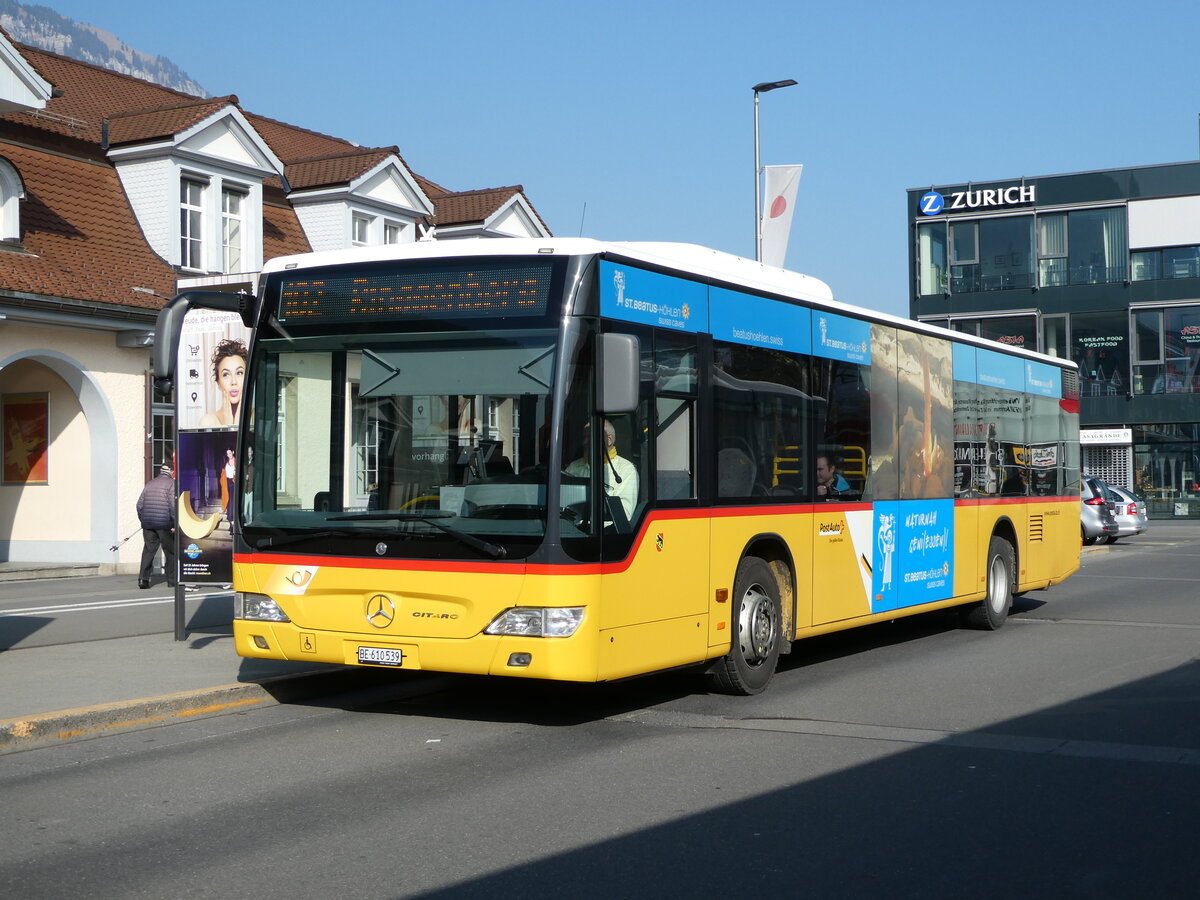 (246'801) - PostAuto Bern - BE 610'539/PID 5270 - (ex BE 700'281; ex Schmocker, Stechelberg Nr. 2) am 2. Mrz 2023 beim Bahnhof Interlaken Ost