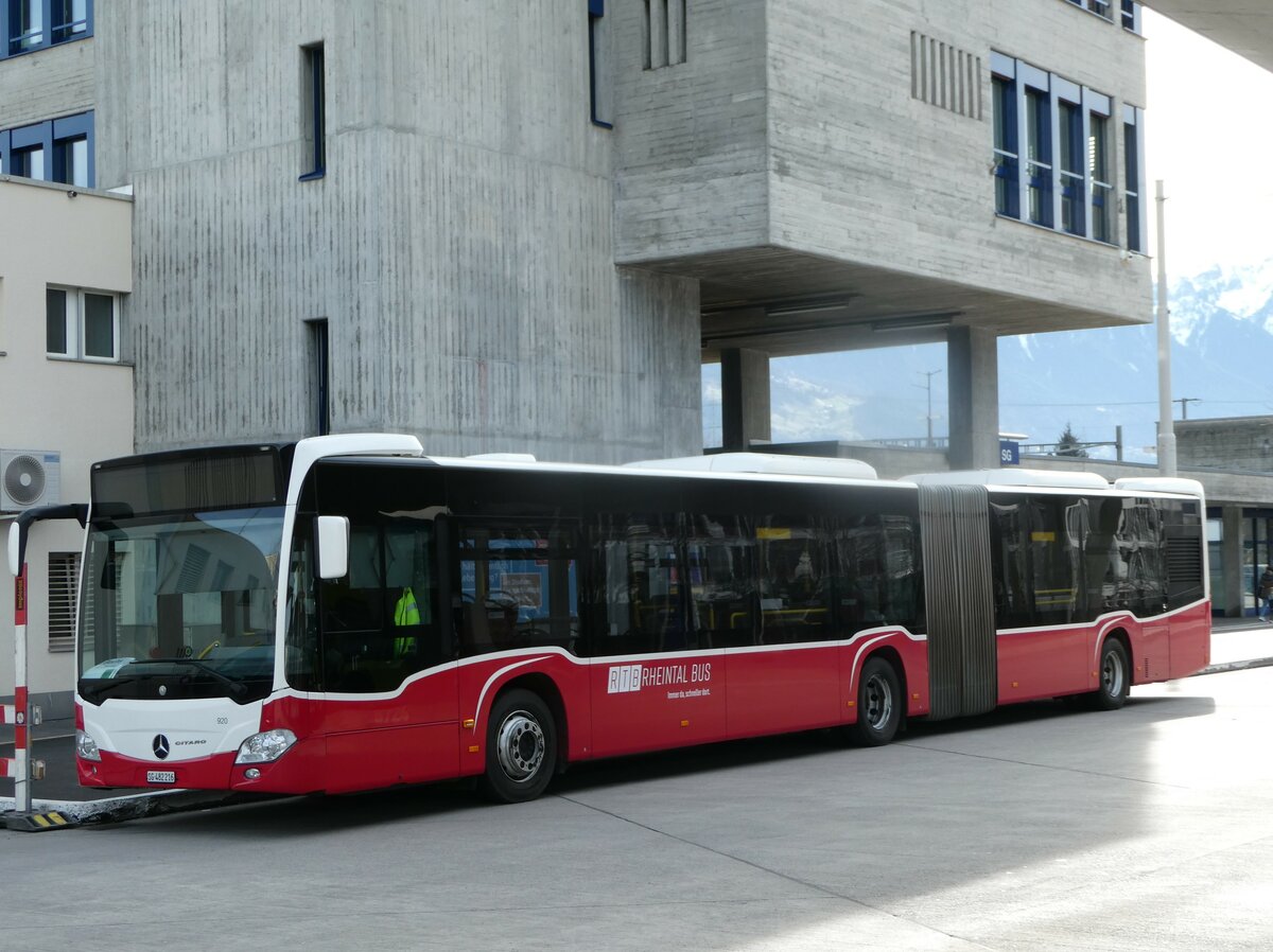 (247'312) - RTB Altsttten - Nr. 920/SG 482'216 - Mercedes (ex Wiener Linien, A-Wien Nr. 8724) am 17. Mrz 2023 beim Bahnhof Buchs