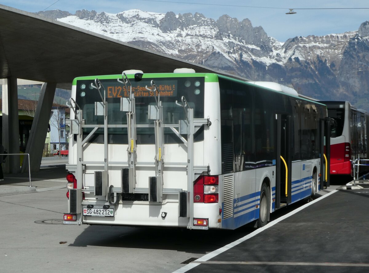 (247'315) - RTB Altsttten - Nr. 916/SG 482'212 - MAN (ex PostBus/A BD 15'337) am 17. Mrz 2023 beim Bahnhof Buchs