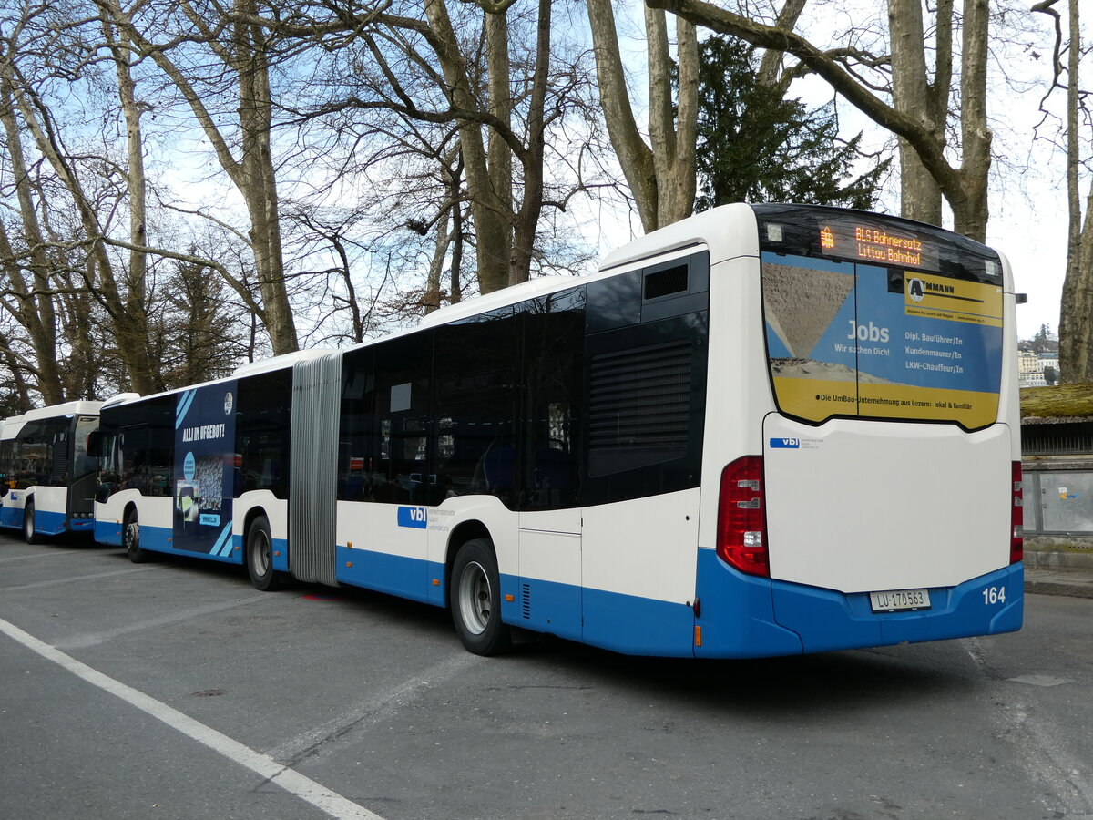 (247'462) - VBL Luzern - Nr. 164/LU 170'563 - Mercedes am 18. Mrz 2023 in Luzern, Inseli-P