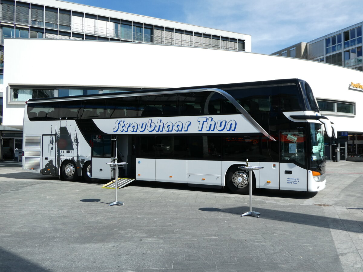 (247'558) - Straubhaar, Thun - Nr. 3/BE 206'633 - Setra am 22. Mrz 2023 in Thun, Aarefeldplatz