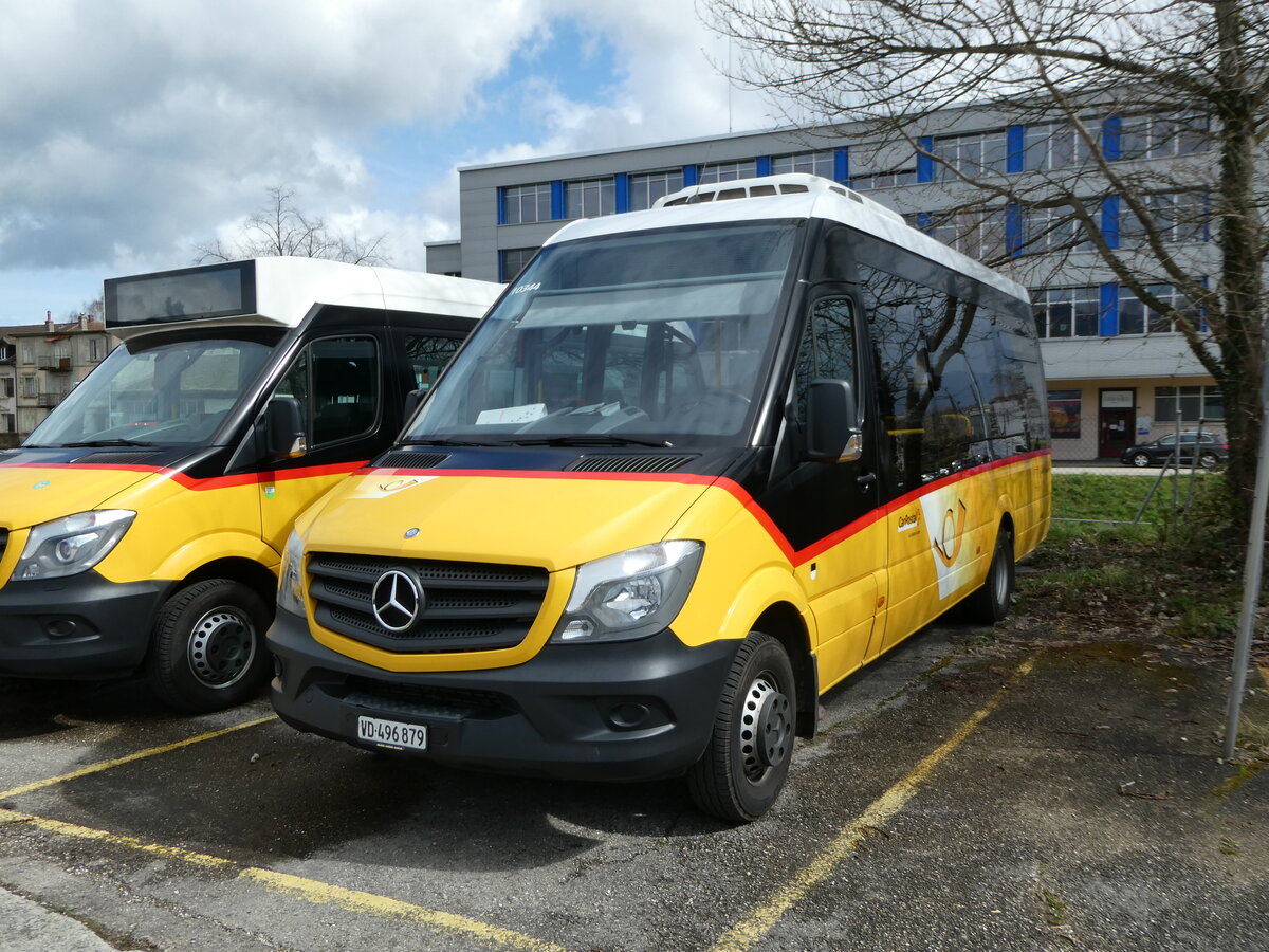 (247'647) - CarPostal Ouest - VD 496'879/PID 10'344 - Mercedes (ex Favre, Avenches; ex Rime, Charmey) am 25. Mrz 2023 in Yverdon, Garage