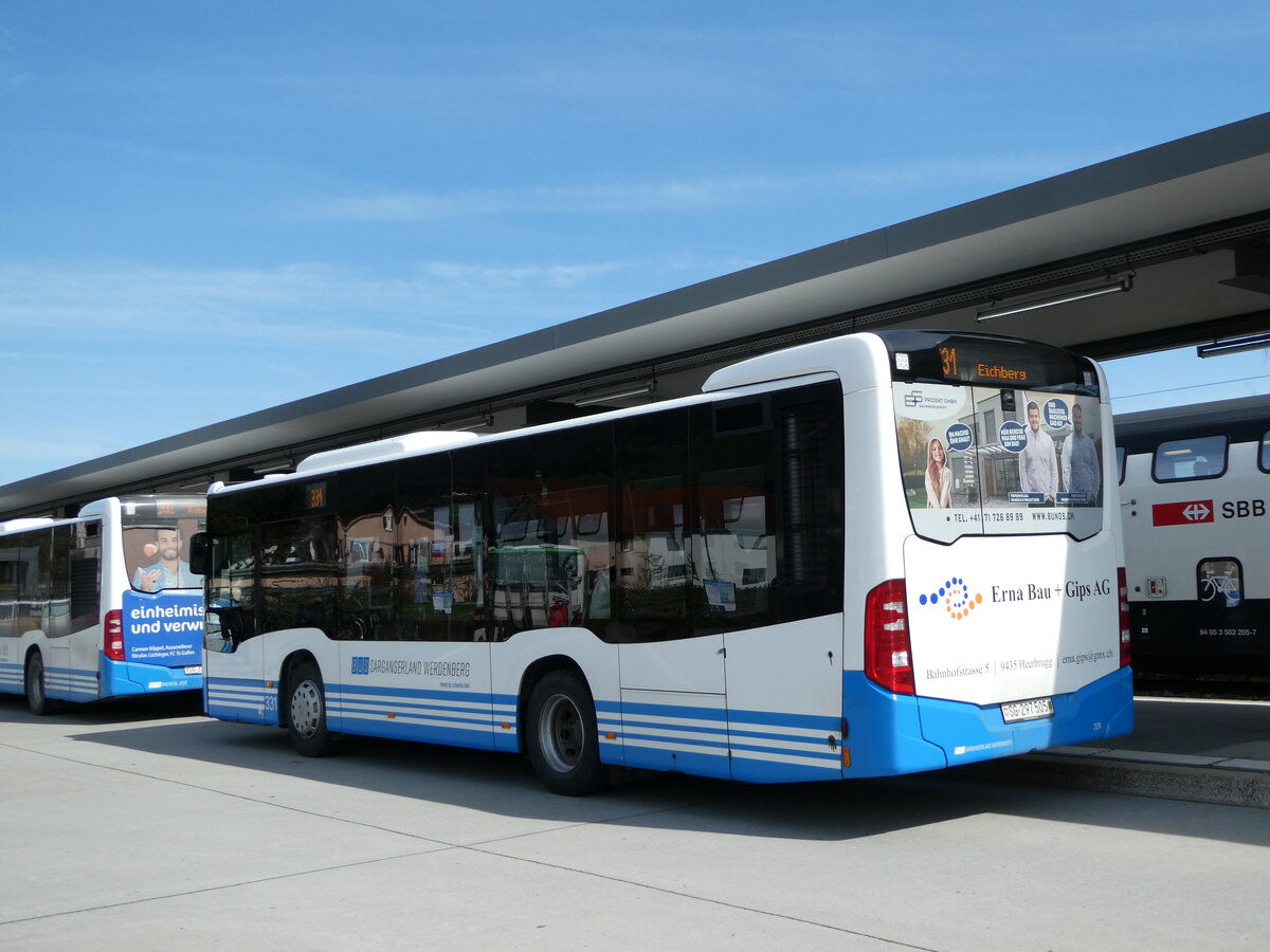 (247'790) - BSW Sargans . Nr. 331/SG 297'505 - Mercedes am 28. Mrz 2023 beim Bahnhof Altsttten