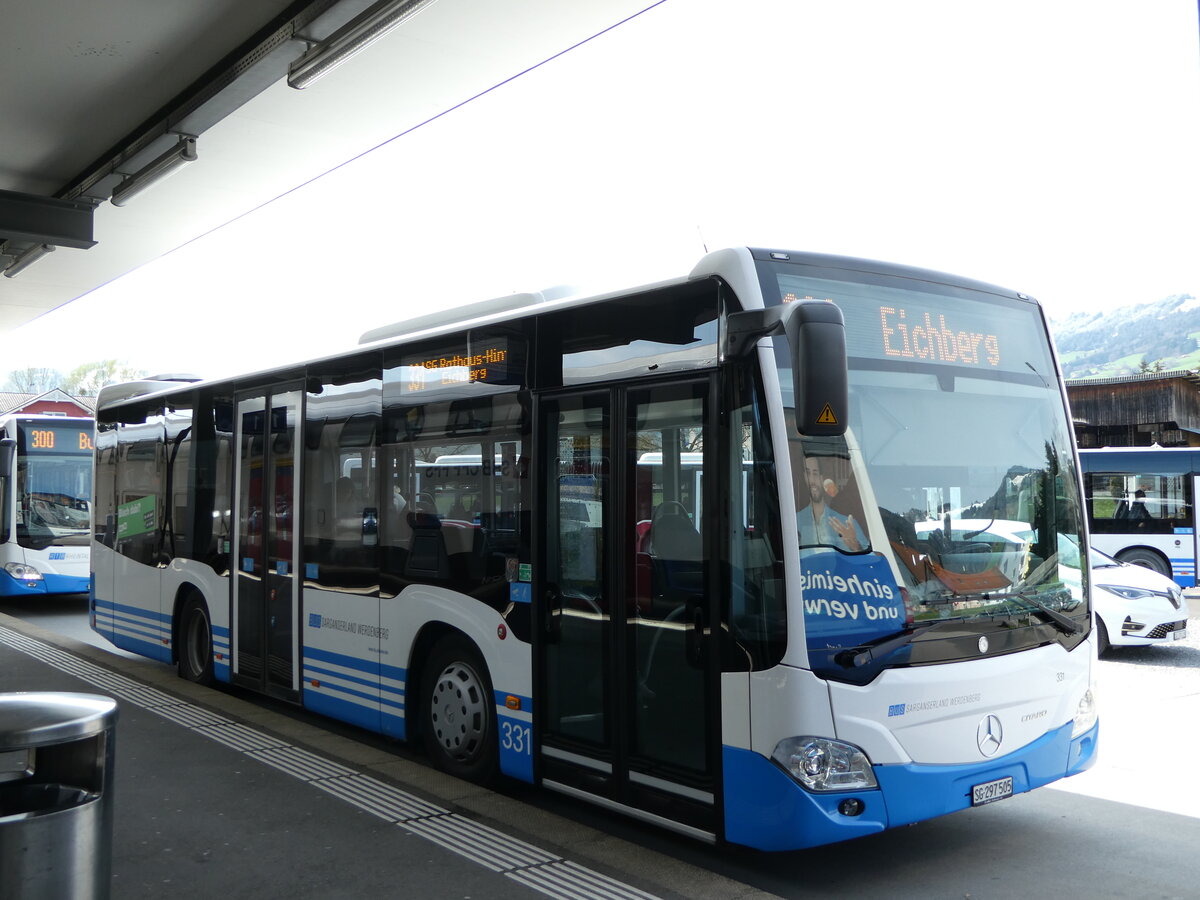 (247'794) - BSW Sargans - Nr. 331/SG 297'505 - Mercedes am 28. Mrz 2023 beim Bahnhof Altsttten