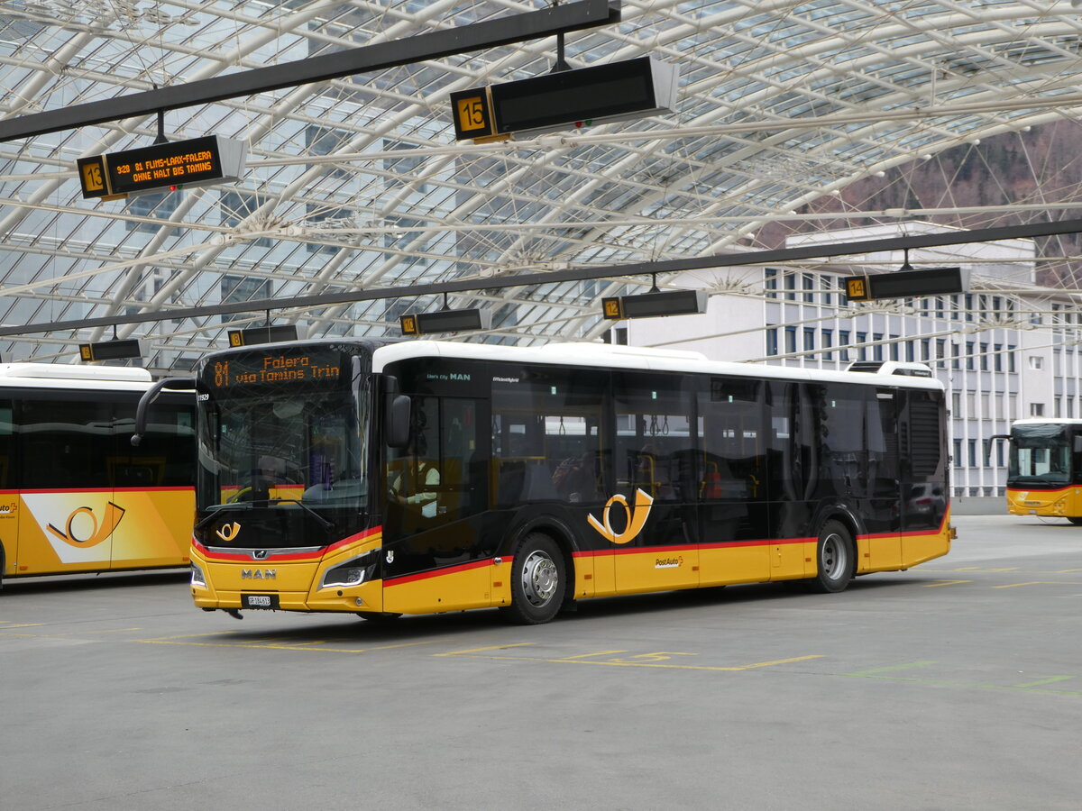 (248'543) - PostAuto Graubnden - GR 184'613/PID 11'929 - MAN am 15. April 2023 in Chur, Postautostation