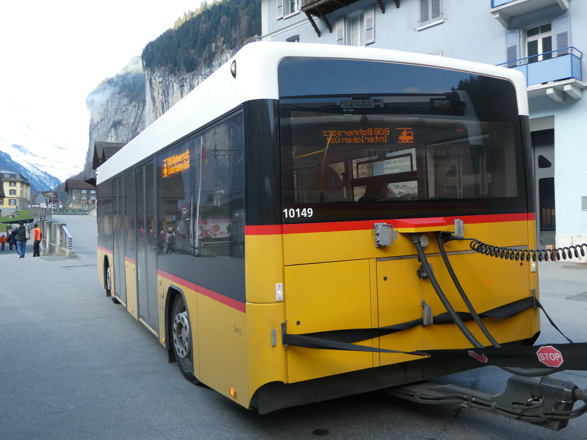 (248'755) - PostAuto Ostschweiz - SG 412'681/PID 10'149 - Hess Personenanhnger am 18. April 2023 beim Bahnhof Lauterbrunnen