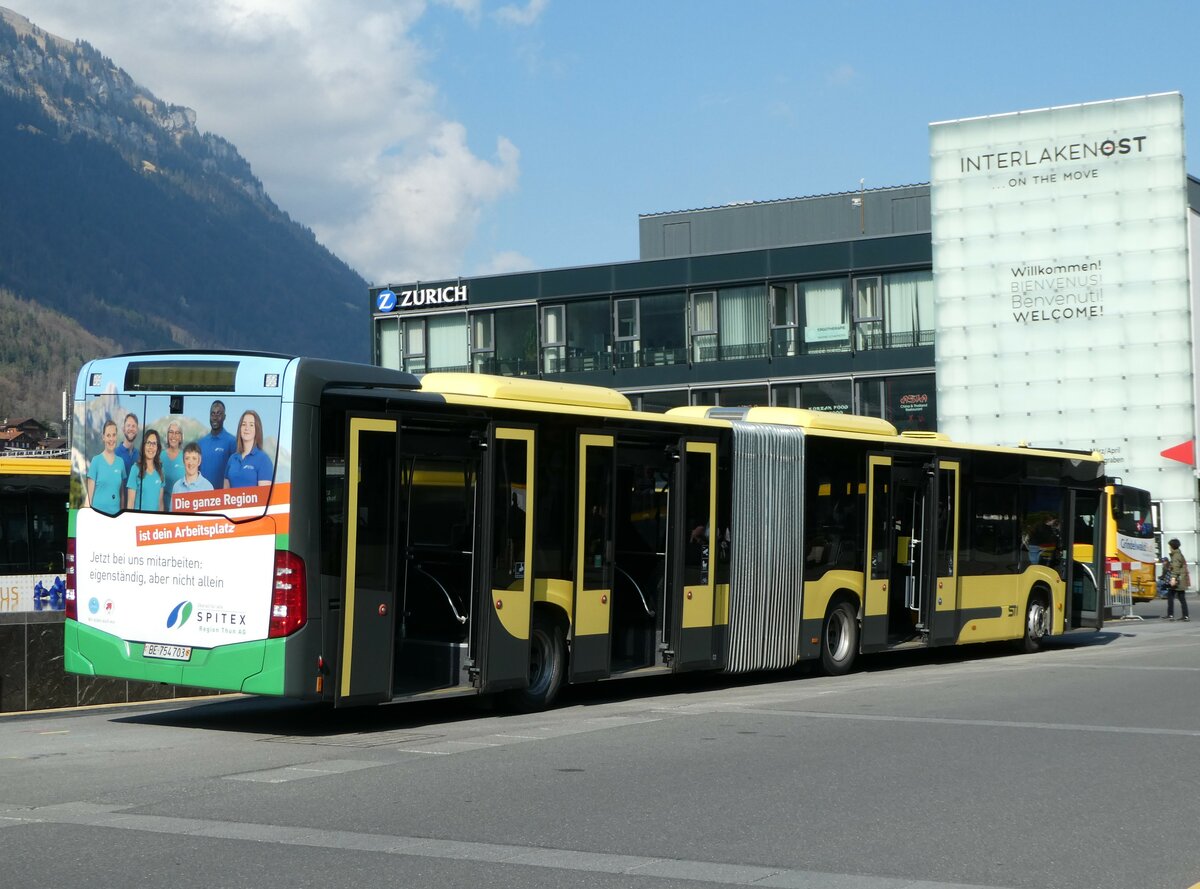 (248'909) - STI Thun - Nr. 703/BE 754'703 - Mercedes am 19. April 2023 beim Bahnhof Interlaken Ost