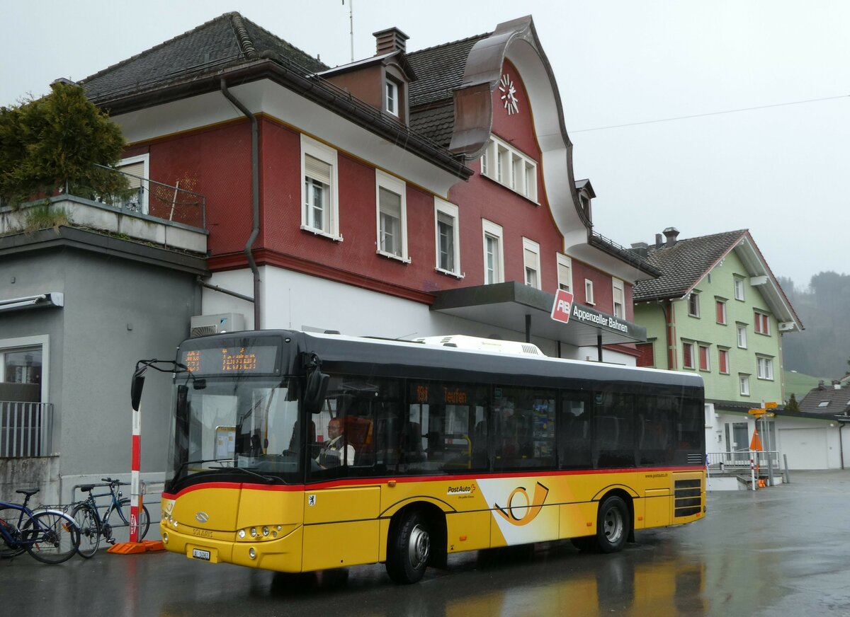 (249'124) - PostAuto Ostschweiz - AI 14'963/PID 10'533 - Solaris (ex Haas, Eggerstanden) am 25. April 2023 beim Bahnhof Appenzell